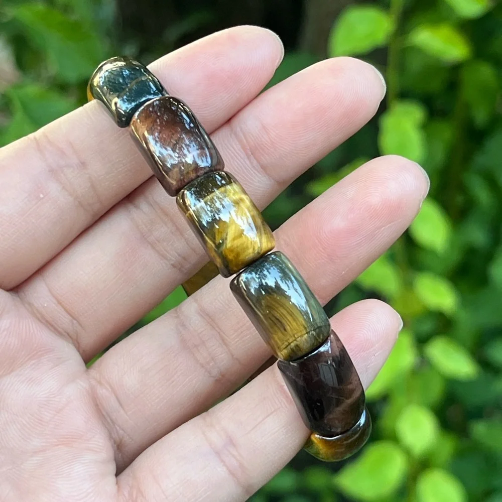 10.5mm stretchable rainbow tiger eye soft‎ bangle